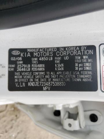 Photo 10 from auction – 2008 KIA SPORTAGE E with VIN KNDJE723487538810