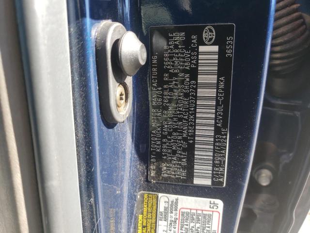 Photo 10 from auction – 2004 TOYOTA CAMRY LE with VIN 4T1BE32K14U373729