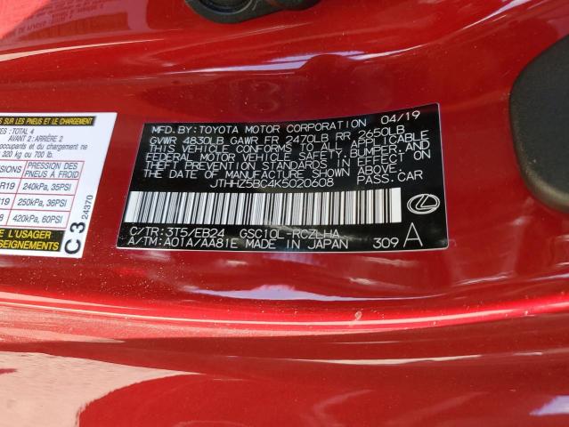 Photo 10 from auction – 2019 LEXUS RC 350 with VIN JTHHZ5BC4K5020608