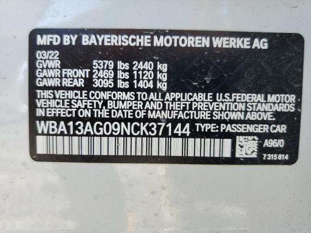 Photo 10 from auction – 2022 BMW 530E with VIN WBA13AG09NCK37144