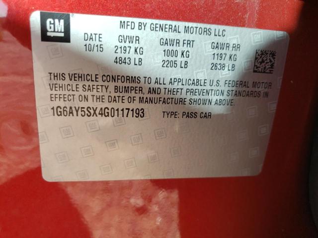 Photo 10 from auction – 2016 CADILLAC CTS PERFOR with VIN 1G6AY5SX4G0117193