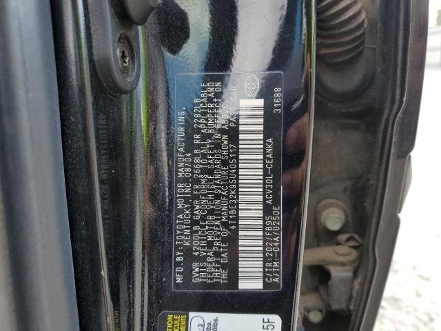 Photo 10 from auction – 2005 TOYOTA CAMRY LE with VIN 4T1BE32K95U405117