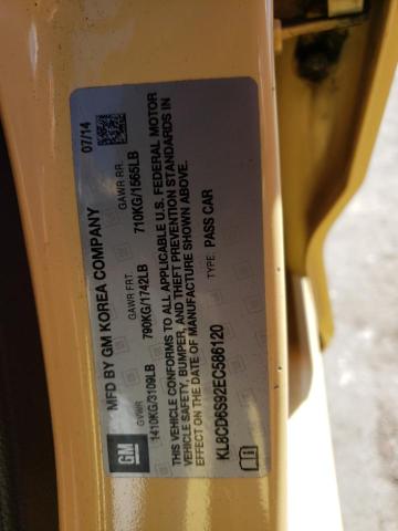 Photo 10 from auction – 2014 CHEVROLET SPARK 1LT with VIN KL8CD6S92EC586120