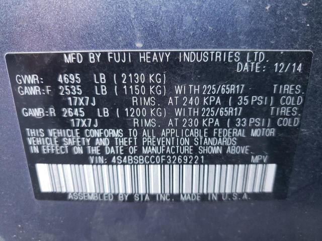 Снимка 10 от търг – 2015 SUBARU OUTBACK 2. с VIN 4S4BSBCC0F3269221