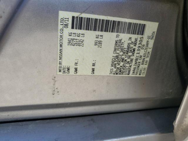 Photo 10 from auction – 2012 NISSAN ALTIMA BAS with VIN 1N4AL2AP8CC139305