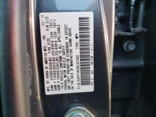 Photo 10 from auction – 2014 HONDA CROSSTOUR with VIN 5J6TF1H33EL001482