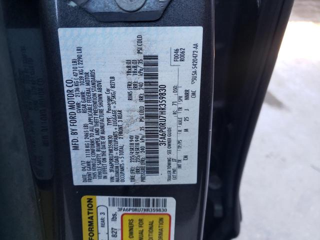 Photo 10 from auction – 2017 FORD FUSION TIT with VIN 3FA6P0RU7HR359830