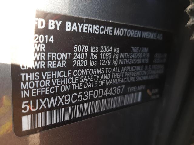Photo 10 from auction – 2015 BMW X3 XDRIVE2 with VIN 5UXWX9C53F0D44367