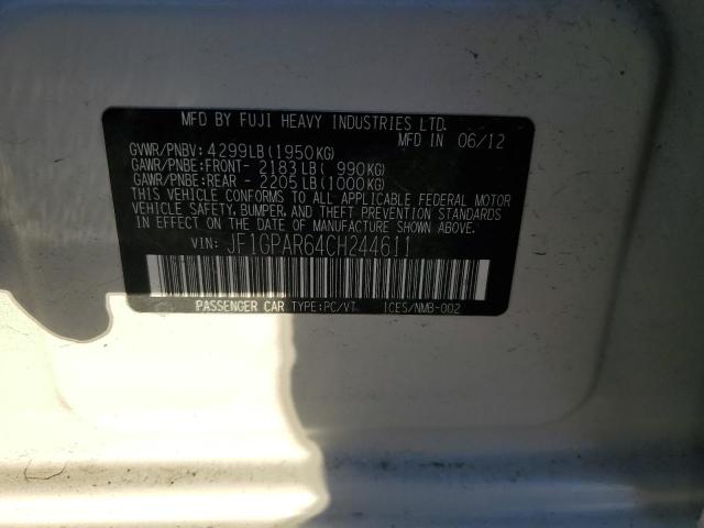 Photo 10 from auction – 2012 SUBARU IMPREZA SP with VIN JF1GPAR64CH244611
