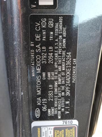 Photo 10 from auction – 2019 KIA FORTE FE with VIN 3KPF24AD0KE136264