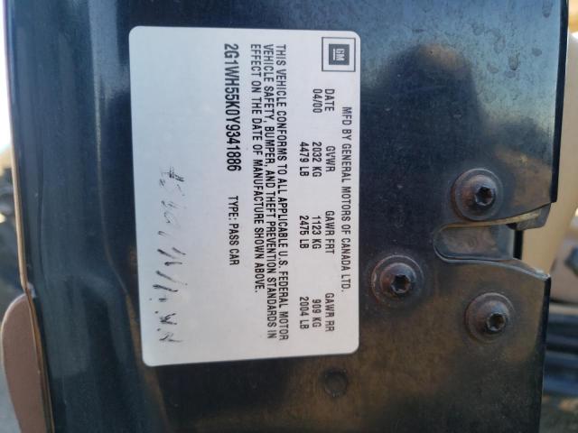 Photo 10 from auction – 2000 CHEVROLET IMPALA with VIN 2G1WH55K0Y9341886