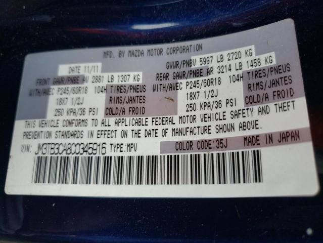 Photo 10 from auction – 2012 MAZDA CX-9 with VIN JM3TB3CA8C0345916