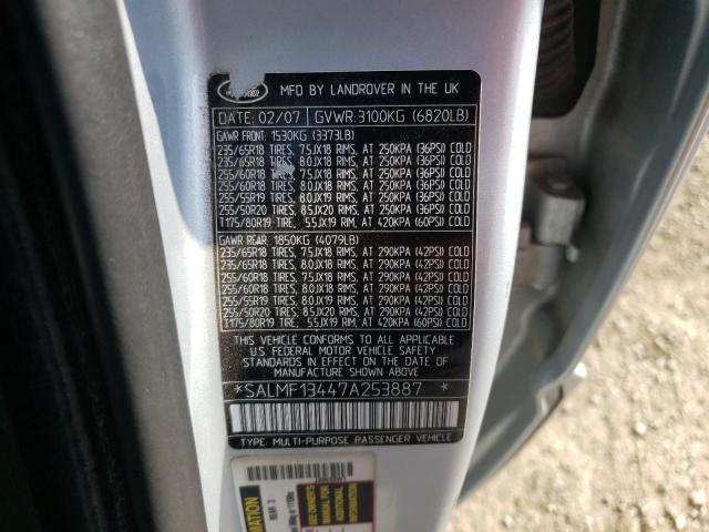 Zdjęcie 10 z aukcji – 2007 LAND ROVER RANGE ROVE z VIN SALMF13447A253887
