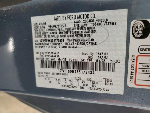 Photo 10 from auction – 2005 FORD MUSTANG with VIN 1ZVFT80N255175434