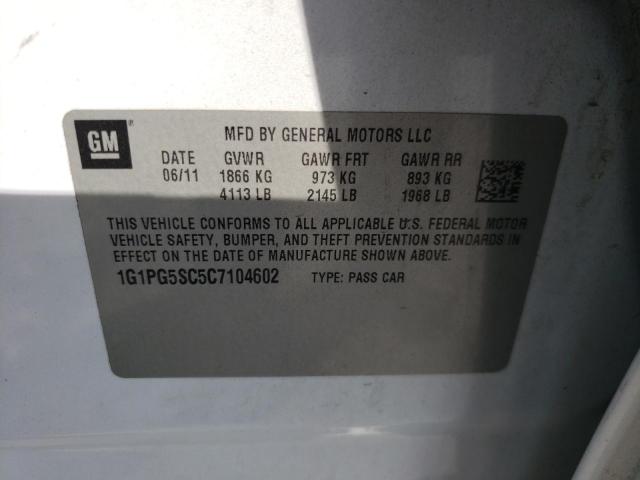 Photo 10 from auction – 2012 CHEVROLET CRUZE LT with VIN 1G1PG5SC5C7104602