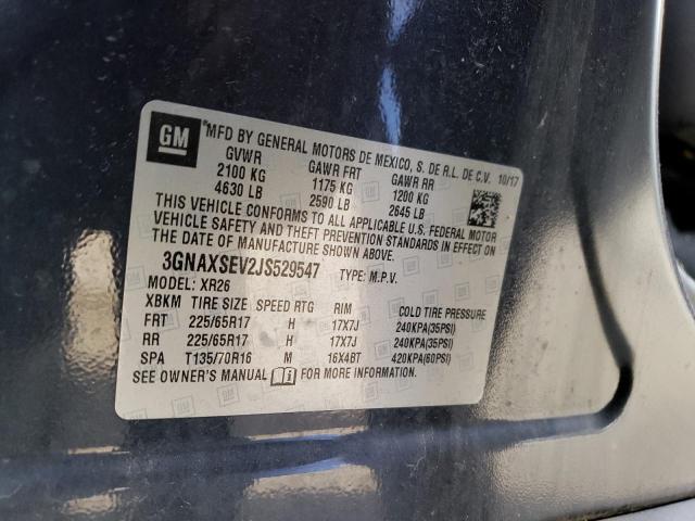 Photo 10 from auction – 2018 CHEVROLET EQUINOX LT with VIN 3GNAXSEV2JS529547