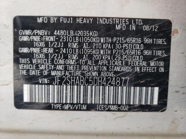 Photo 10 from auction – 2013 SUBARU FORESTER 2 with VIN JF2SHABC5DH424877