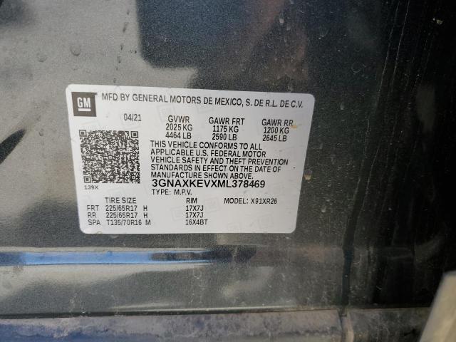 Photo 10 from auction – 2021 CHEVROLET EQUINOX LT with VIN 3GNAXKEVXML378469