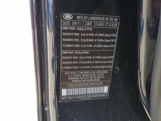 Photo 10 from auction – 2012 LAND ROVER LR4 HSE with VIN SALAG2D44CA601525