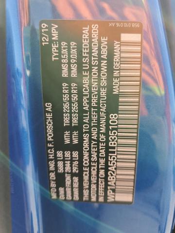 Photo 10 from auction – 2020 PORSCHE MACAN S with VIN WP1AB2A55LLB35108