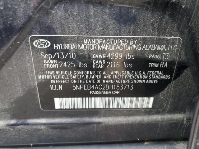 Photo 10 from auction – 2011 HYUNDAI SONATA GLS with VIN 5NPEB4AC2BH153713