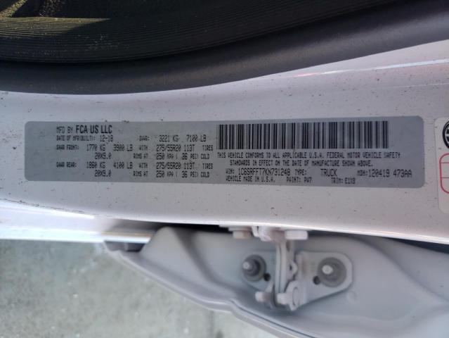 Photo 10 from auction – 2019 RAM 1500 BIG H with VIN 1C6SRFFT7KN731248