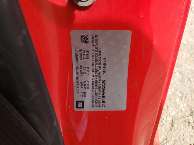 Photo 10 from auction – 2015 CHEVROLET CAMARO LT with VIN 2G1FD1E39F9232336