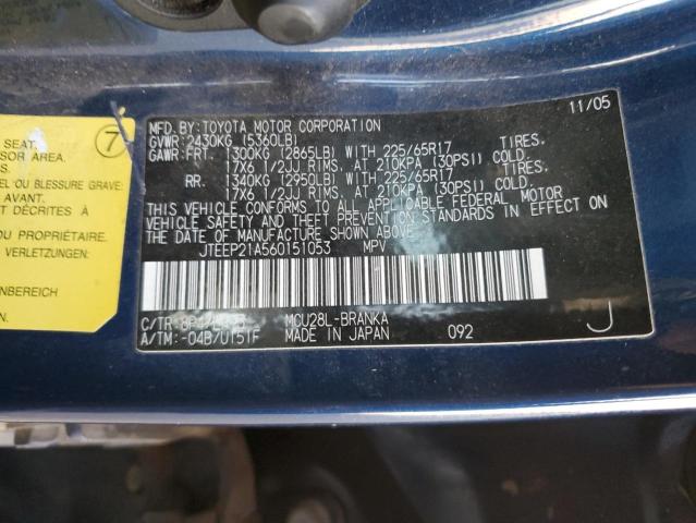 Photo 10 from auction – 2006 TOYOTA HIGHLANDER with VIN JTEEP21A560151053