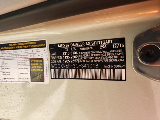 Photo 10 from auction – 2016 MERCEDES-BENZ E 400 with VIN WDDKK6FF3GF341018