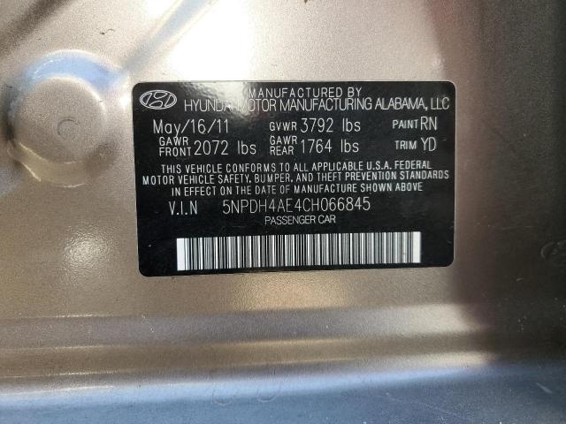 Photo 10 from auction – 2012 HYUNDAI ELANTRA GL with VIN 5NPDH4AE4CH066845