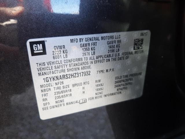 Photo 10 from auction – 2017 CADILLAC XT5 with VIN 1GYKNARS2HZ317932