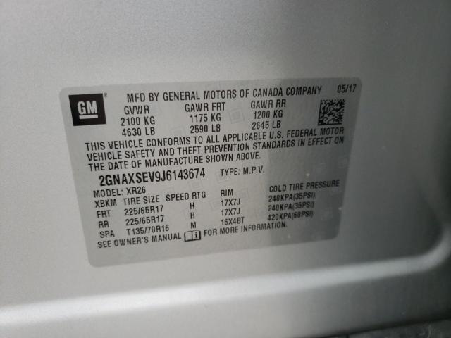 Photo 10 from auction – 2018 CHEVROLET EQUINOX LT with VIN 2GNAXSEV9J6143674
