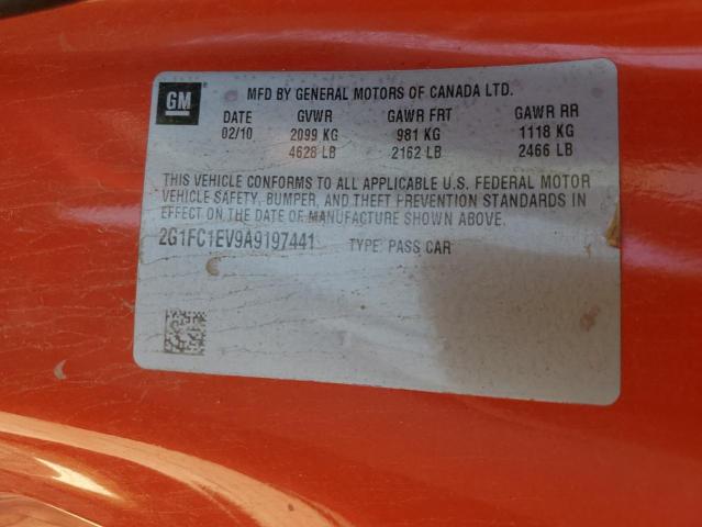 Photo 10 from auction – 2010 CHEVROLET CAMARO LT with VIN 2G1FC1EV9A9197441