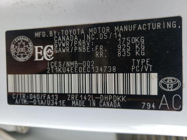 Photo 10 from auction – 2014 TOYOTA MATRIX BAS with VIN 2T1KU4EE0EC134738