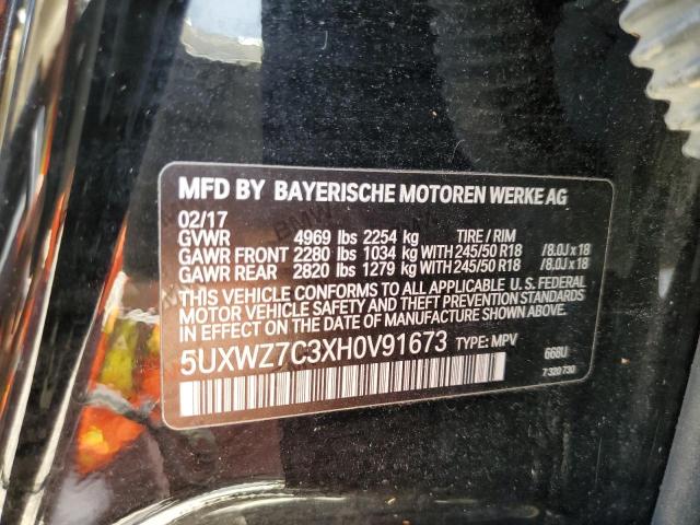 Photo 10 from auction – 2017 BMW X3 SDRIVE2 with VIN 5UXWZ7C3XH0V91673
