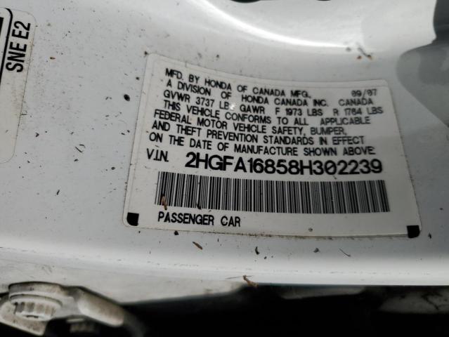 Photo 10 from auction – 2008 HONDA CIVIC EX with VIN 2HGFA16858H302239