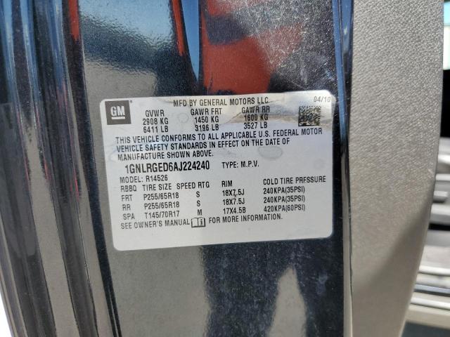 Photo 10 from auction – 2010 CHEVROLET TRAVERSE L with VIN 1GNLRGED6AJ224240