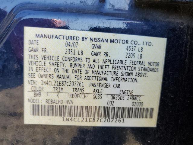 Photo 10 from auction – 2007 NISSAN ALTIMA HYB with VIN 1N4CL21E87C207261