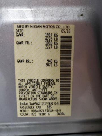 Photo 10 from auction – 2016 NISSAN ALTIMA 2.5 with VIN 1N4AL3AP9GC229834