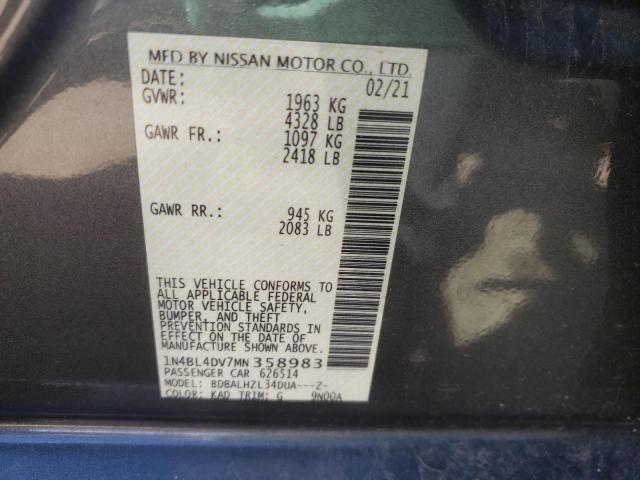Photo 14 from auction – 2021 NISSAN ALTIMA SV with VIN 1N4BL4DV7MN358983