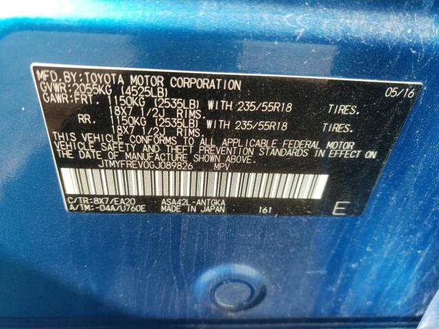 Photo 10 from auction – 2016 TOYOTA RAV4 LIMIT with VIN JTMYFREV0GJ089826