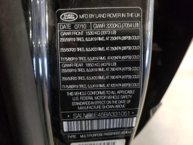 Photo 10 from auction – 2011 LAND ROVER RANGE ROVE with VIN SALMF1E45BA331051