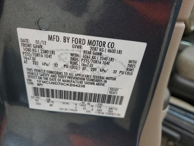 Photo 10 from auction – 2012 FORD ESCAPE XLT with VIN 1FMCU9D70CKB94238