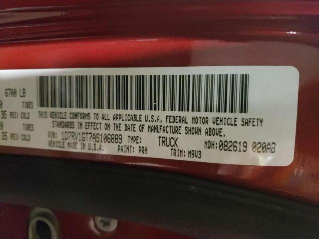 Photo 10 from auction – 2010 DODGE RAM 1500 with VIN 1D7RV1GT7AS106889