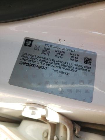 Photo 10 from auction – 2015 BUICK VERANO with VIN 1G4PS5SKXF4187877