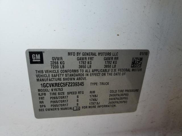 Photo 10 from auction – 2015 CHEVROLET SILVERADO with VIN 1GCVKREC5FZ239345