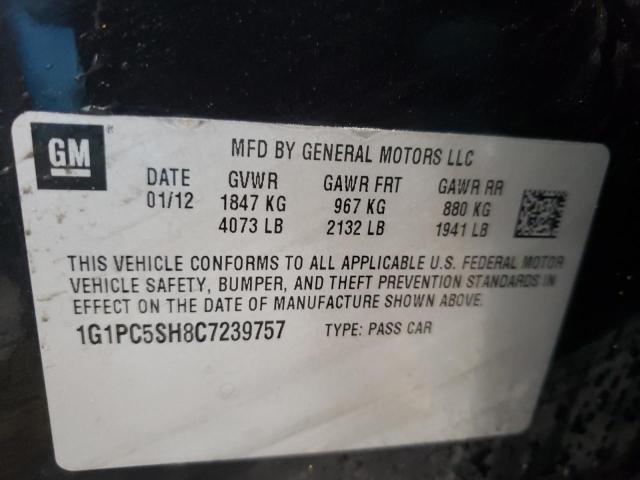 Photo 10 from auction – 2012 CHEVROLET CRUZE LS with VIN 1G1PC5SH8C7239757