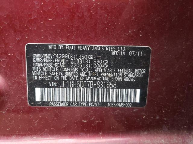 Photo 10 from auction – 2011 SUBARU IMPREZA OU with VIN JF1GH6D67BH831658