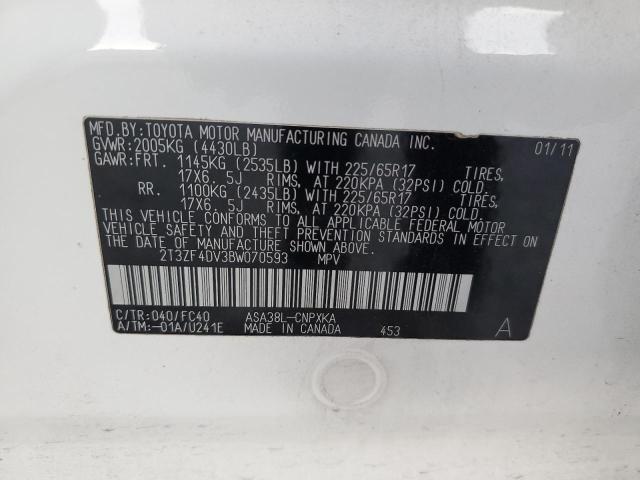 Photo 10 from auction – 2011 TOYOTA RAV4 with VIN 2T3ZF4DV3BW070593