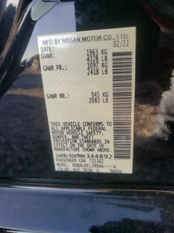 Photo 10 from auction – 2022 NISSAN ALTIMA SV with VIN 1N4BL4DV9NN344892